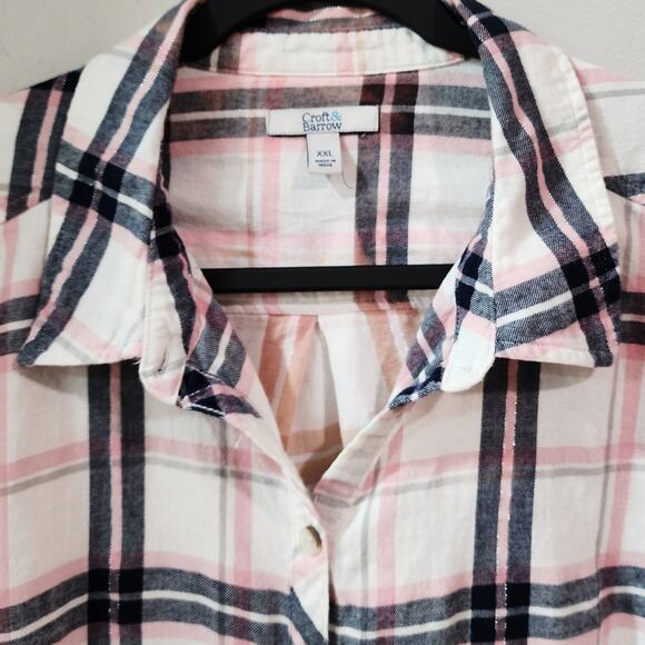 Love Like Jesus Custom Upcycled Christian Plaid Shirt, 2X - Picture 4 of 5